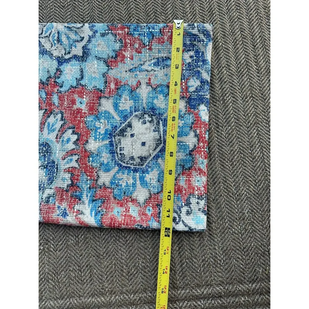 12x21” red blue batik paisley floral print pillow cover home decor bohemian